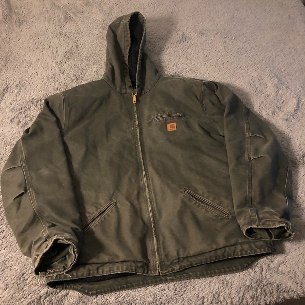 Carhartt Jacket Green Hooded Jacket View 3